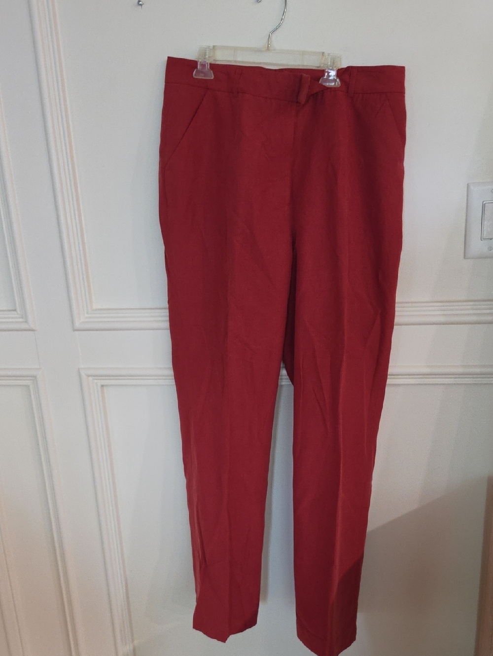 Red Slim Trousers